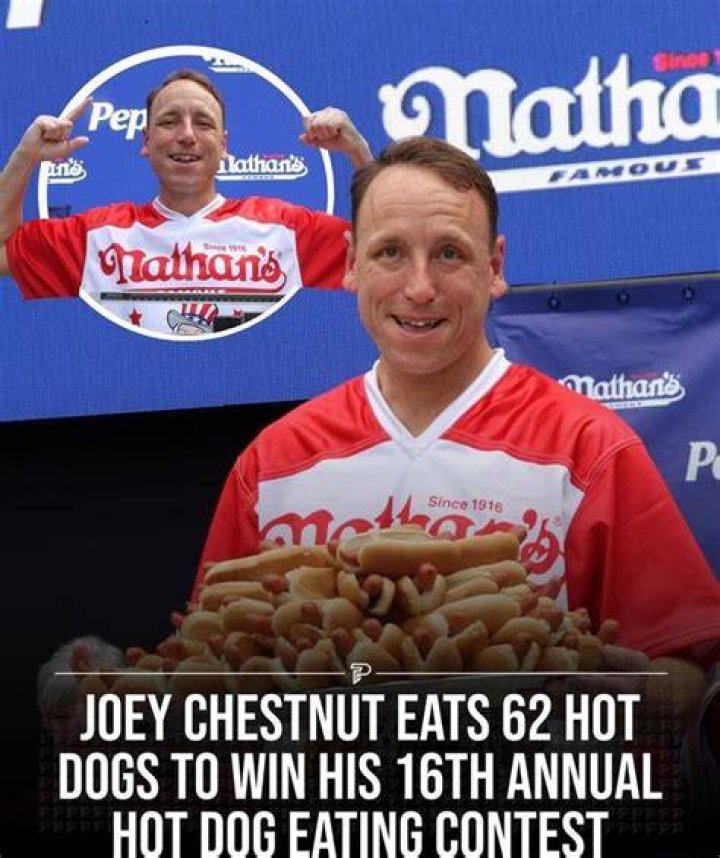 Joey Chestnut Eats 62 Hot Dogs to Claim 16th Title in Nathan's Fourth